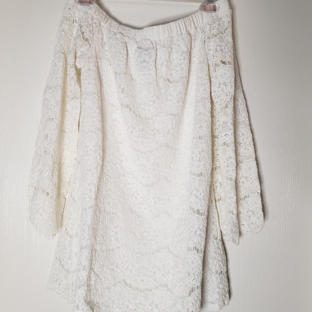 XS White Lace Rue 21 Off the Shoulder Dress